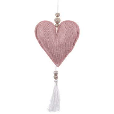 Pendentif Coeur Étoffe 11x11x34cm