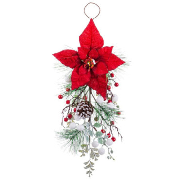 Pendentif Porte 1 Poinsettia 60cm