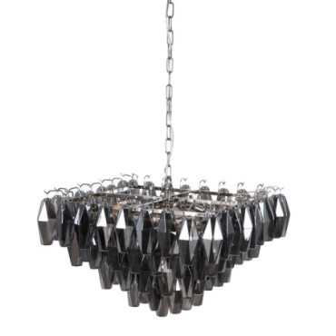 Suspension Argent Métal - Cristal 58x58x44cm