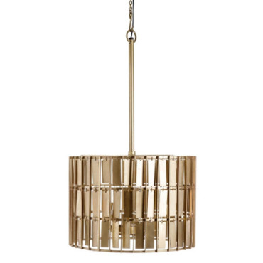 Suspension Bronze Métal - Cristal 61x61x45cm