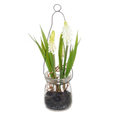 Plante Jacinthe Blanc Artificiel 5,50x5,50x21cm