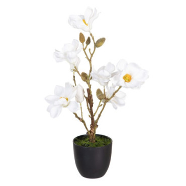 Plante Magnolia Blanc Artificiel 25x25x49cm