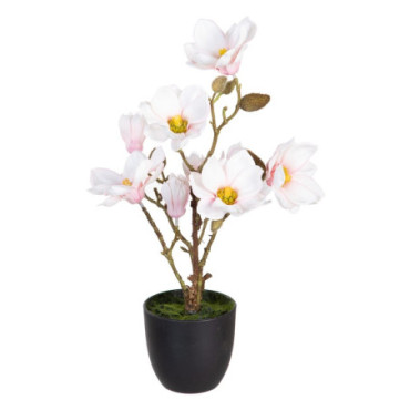 Plante Magnolia Rose Artificiel 25x25x49cm