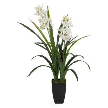 Plante Orchidée Vert - Blanc Polyethylene 100cm