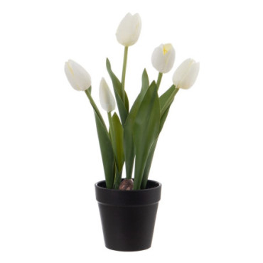 Plante Tulips Blanc Artificiel 11x11x31cm