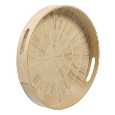 Plateau Beige Bambou / Mdf Décoration 35x35x5cm