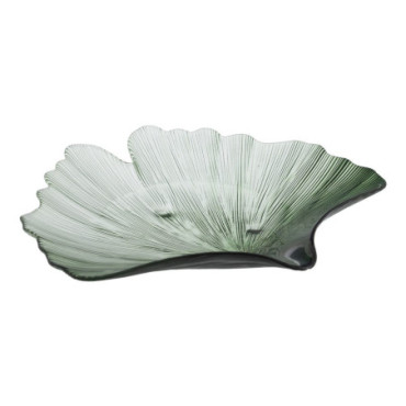 Plateau Coquille Vert Verre. Décoration 33x31cm