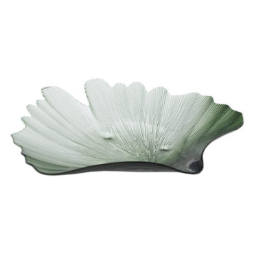 Plateau Coquille Vert Verre. Décoration 48cm