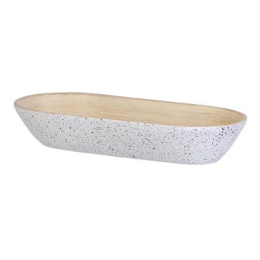 Plateau Naturel - Blanc Bambou Décoration 40x18x7cm