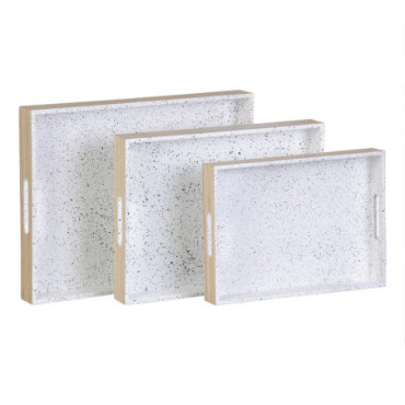 Plateaux Naturel - Blanc Bambou 45x35x5cm Set de 3