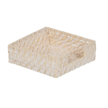 Porte-Serviette Blanc Fibre Naturelle 18x18x6cm