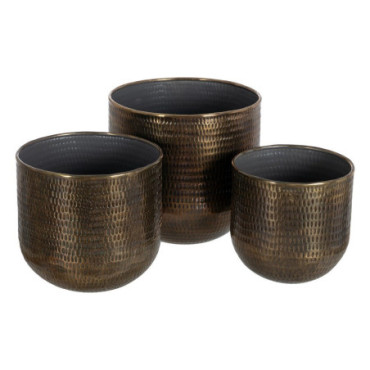 Pots Bronze Aluminum Décoration 37,50x37,50x35 Set de 3