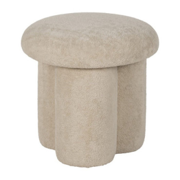 Pouf Beige Étoffe Salon 41x41x43cm