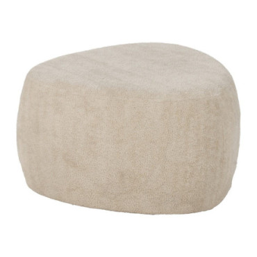 Pouf Beige Étoffe Salon 60x60x33cm