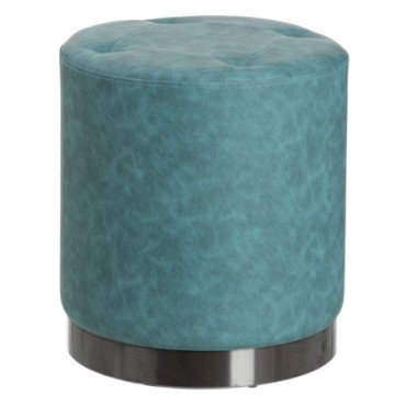 Pouf Bleu Force Mdf - Imitation Cuir 38x38x42cm