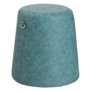 Pouf Bleu Force Mdf - Imitation Cuir 41x41x42cm