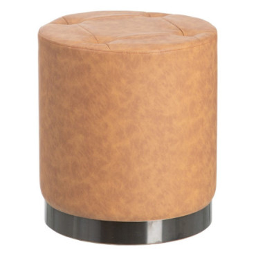 Pouf Marron Mdf - Imitation Cuir 38x38x42cm