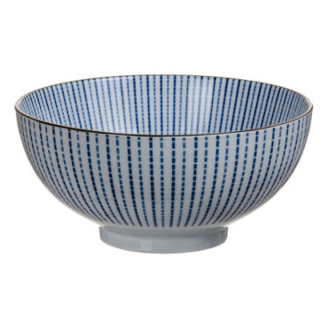 Saladier Bleu - Blanc Porcelaine Cuisine 20x20x9,50cm