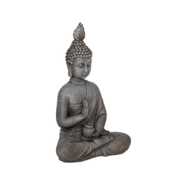 Sculpture Bouddha Fibre De Magnésium 37x21x56cm