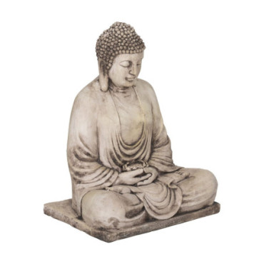 Sculpture Bouddha Fibre De Magnésium 50x35x62cm