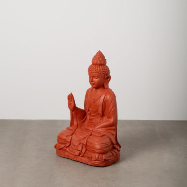 Sculpture Bouddha Terracotta Résine 56x42x88cm