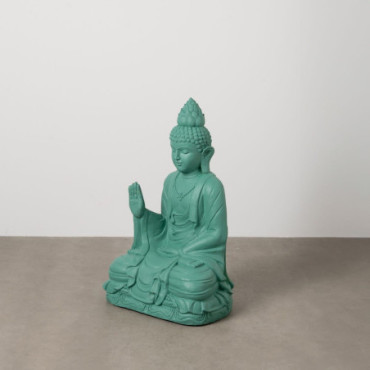 Sculpture Bouddha Turquoise Résine 56x42x88cm