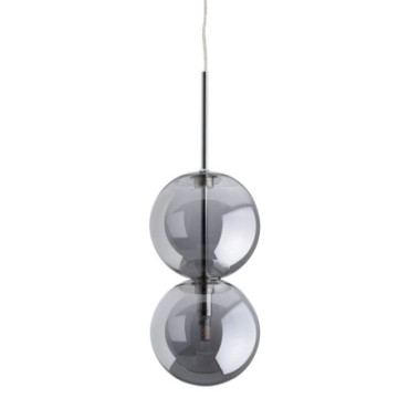 Suspension Argent Fer / Cristal 15x15x120cm