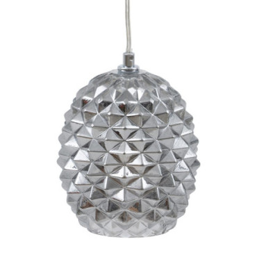 Suspension Argent Fer / Cristal 15x15x17,50cm