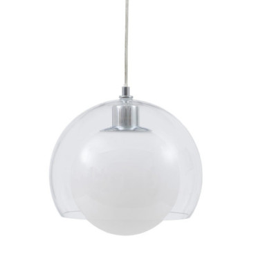 Suspension Argent Fer / Cristal 25x25x19,50cm