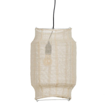 Suspension Beige Tissu - Métal 30x30x41cm