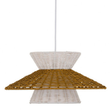 Suspension Blanc Rattan/Métal 40,50x40,50x20cm