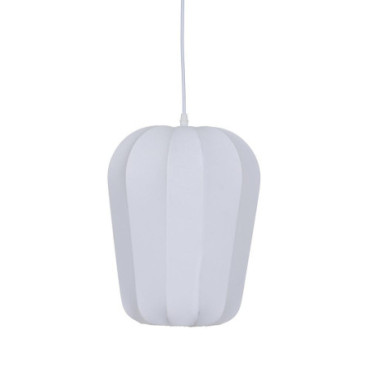 Suspension Blanc Tissu 25x25x36cm