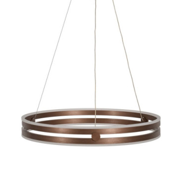 Suspension Cobre Metal / Cristal 60x60x9cm