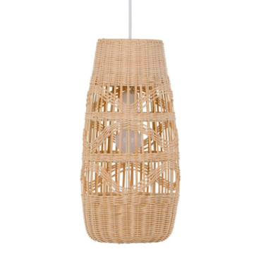 Suspension Crème Rattan/Métal 20,50x20,50x43,50cm