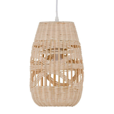 Suspension Crème Rattan/Métal 21,50x21,50x34,50cm