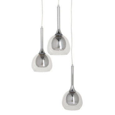 Suspension Gris Métal - Cristal 33x33x50cm