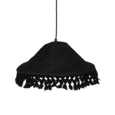 Suspension Noir Fibre Naturelle 40x40x12cm