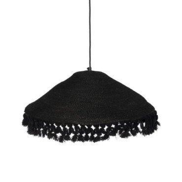 Suspension Noir Fibre Naturelle 50x50x16cm