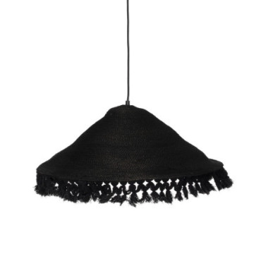 Suspension Noir Fibre Naturelle 60x60x23cm