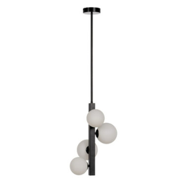 Suspension Noir Metal / Cristal 40x40x100cm