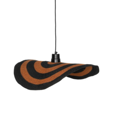 Suspension Orange - Noir Fibre Naturelle 60x60x7cm