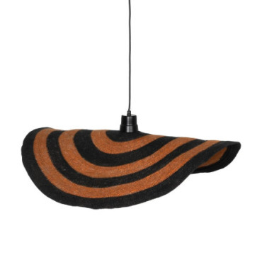 Suspension Orange - Noir Fibre Naturelle 75x75x7cm