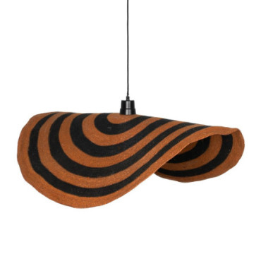 Suspension Orange - Noir Fibre Naturelle 94x94x7cm