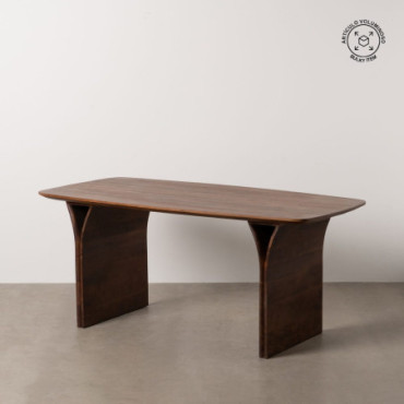 Table À Manger Marron Bois D'Acacia 180x90x76cm