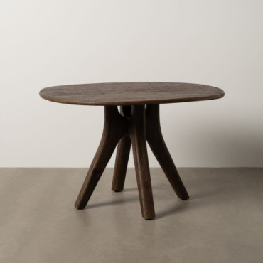 Table À Manger Marron Bois De Manguier 120x106x76cm