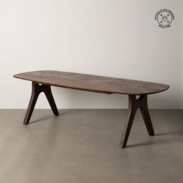 Table À Manger Marron Bois De Manguier 260x100x76cm