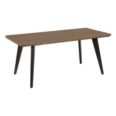 Table À Manger Naturel - Noir Bois - Métal 180x90x76cm