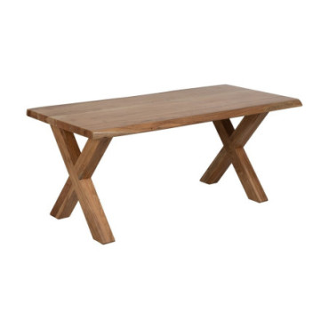 Table À Manger Naturel Bois D'Acacia 180x90x76cm