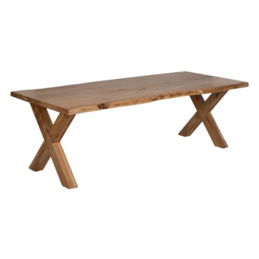 Table À Manger Naturel Bois D'Acacia 240x100x76cm