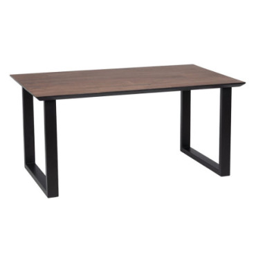 Table À Manger Noir - Brown Bois - Fer 160x90x76cm